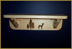 Log Wildlife Shelf: Deer