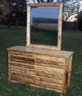 6-Drawer Dresser: Log Front & Mirror