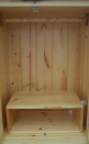 View inside with the TV Shelf.