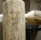 Bed Post with Wood-Burned Brand