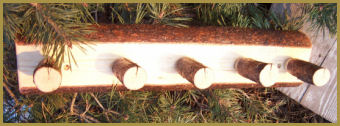 5-Peg Wall Rack: Bark