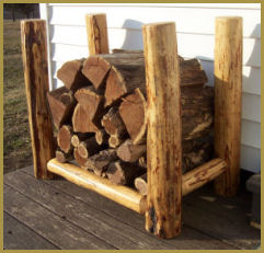 Log Firewood Rack: Indoor/Outdoor