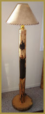 Log Slab Floor Lamp: Dark Log Character