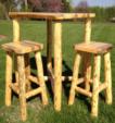 Log Pub Table & Bar Stools