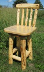 Log Swivel Bar Stool