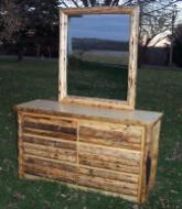 6-Drawer Dresser: Log Front & Mirror