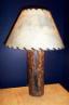 Log Table Lamp: Bark
