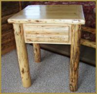 1-Drawer Nightstand/End Table: Log Front Drawer